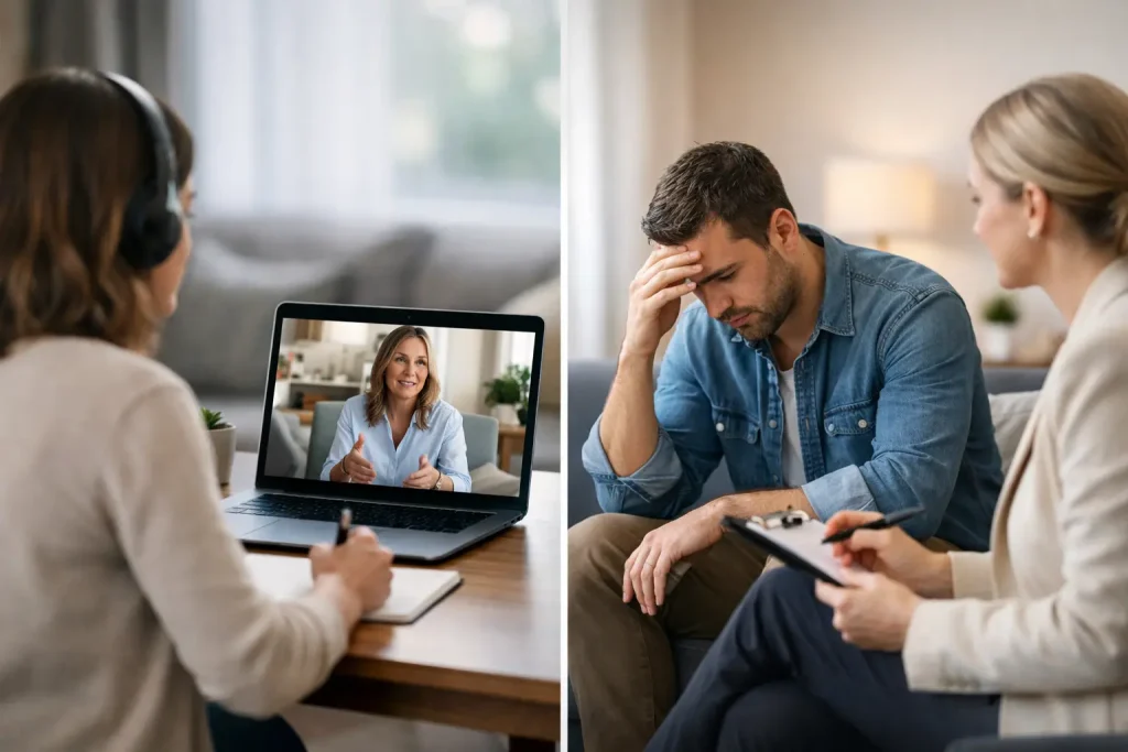 Trauma Telehealth Versus Clinic Therapy Compared